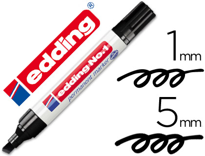 Rotulador edding nº 1punta biselada tinta negra